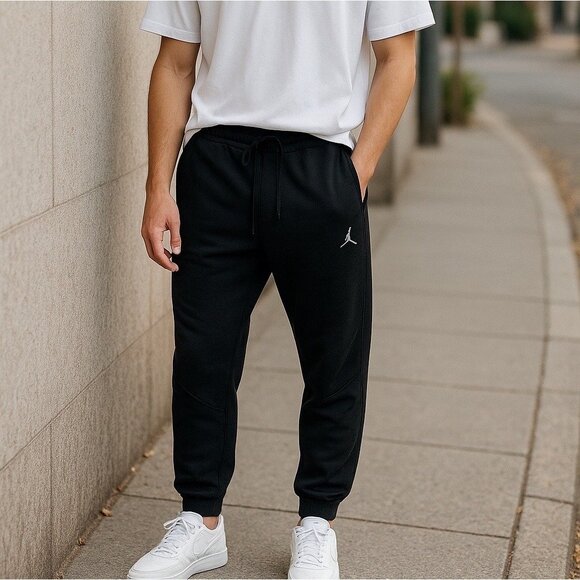 Jordan Dri-FIT Slim Fit Black Joggers For Men Size Small - Picture 1 of 5